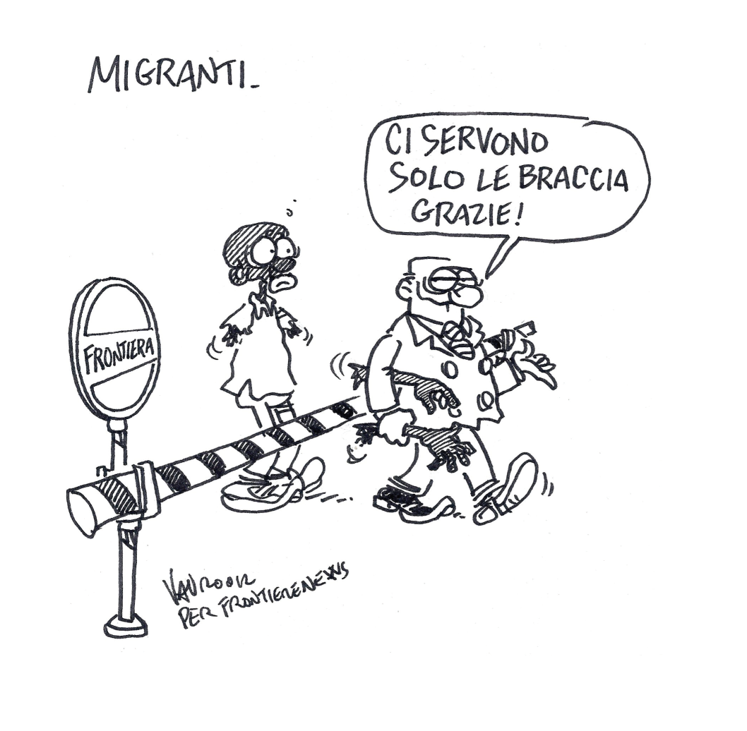 Ripartire Vignetta Migranti Vauro Senesi Frontiere News Frontiere News